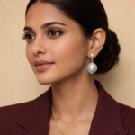 Double Pearl Drop Earring