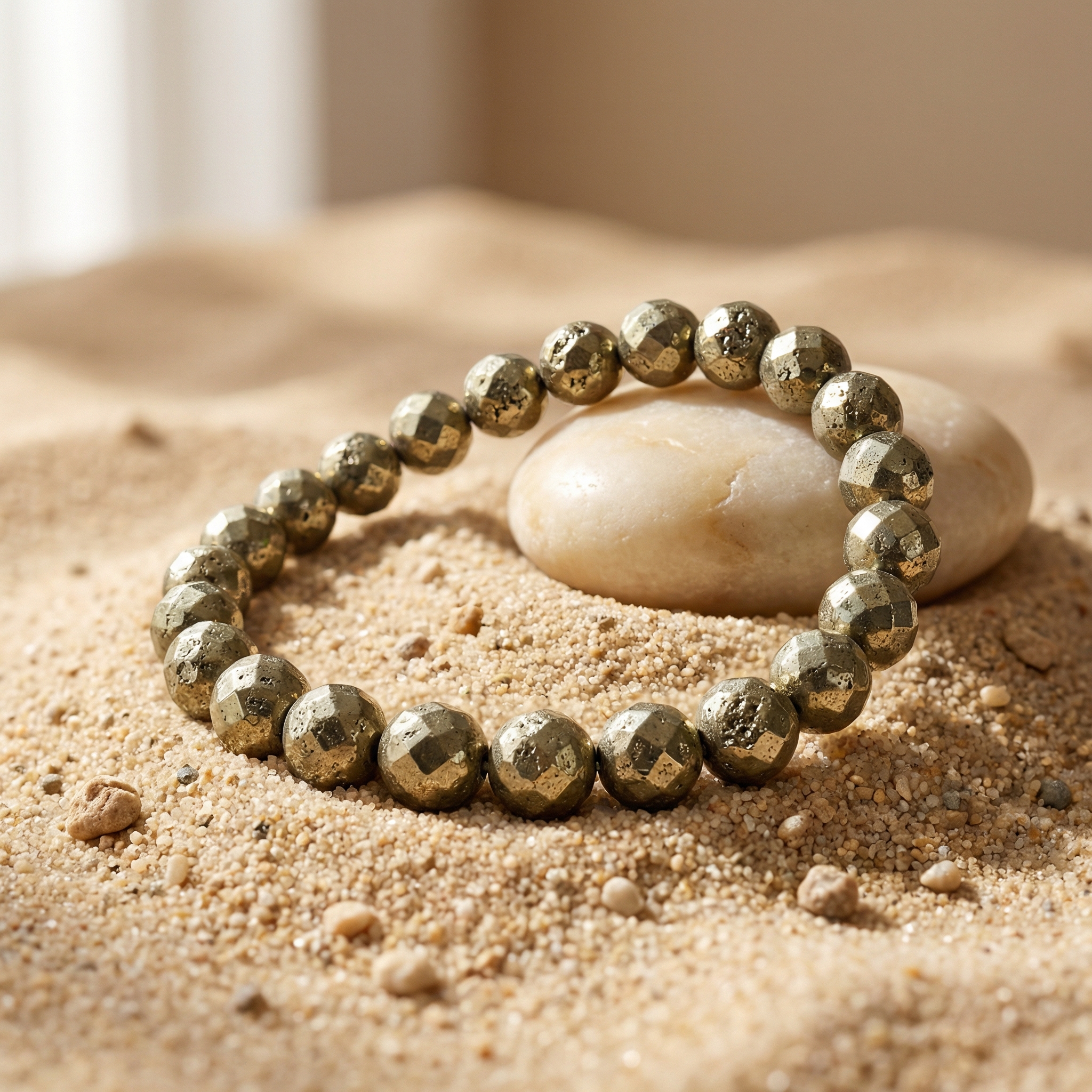 Gvelos Natural Golden Pyrite Money Magnet Bracelet