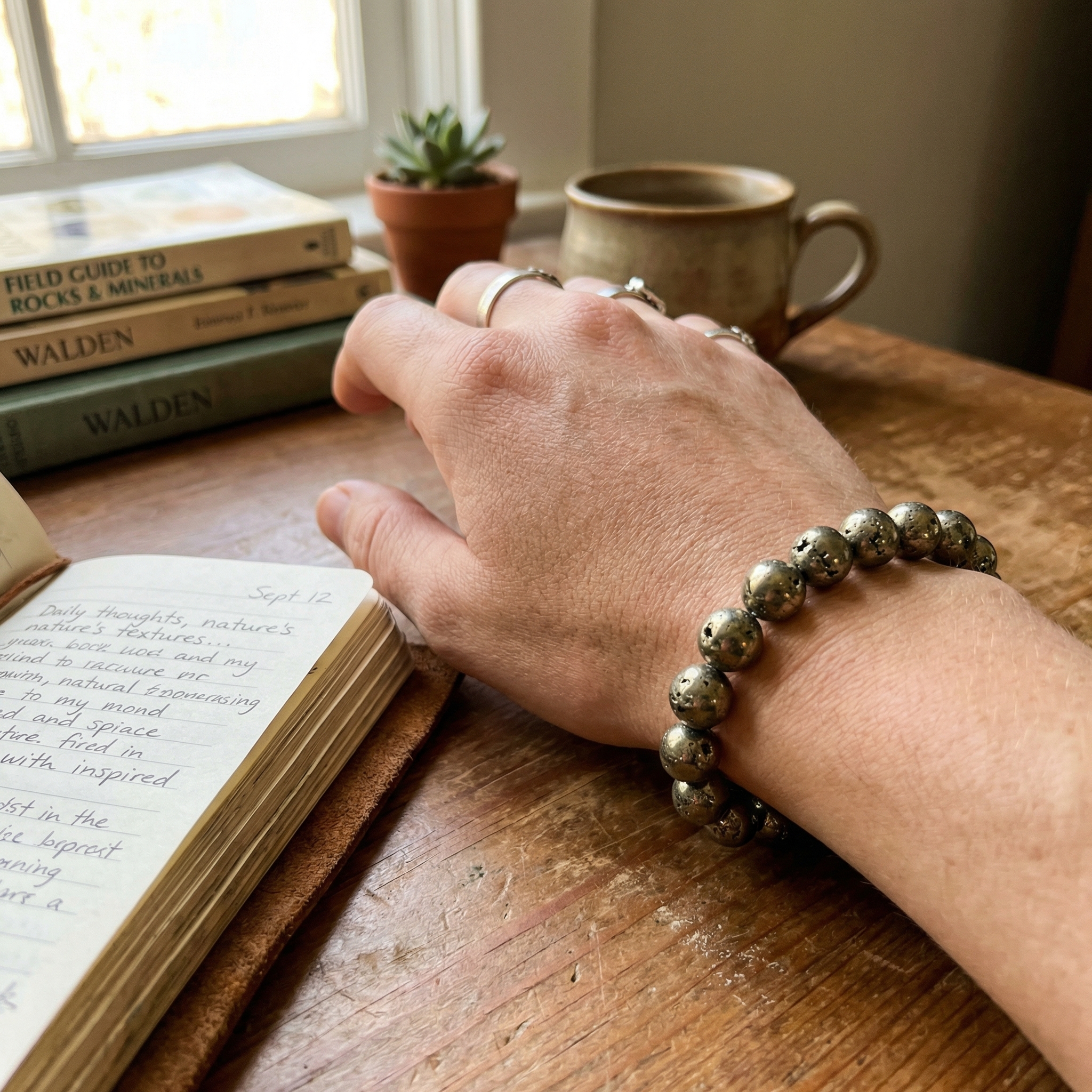 Gvelos Natural Golden Pyrite Money Magnet Bracelet - Image 7